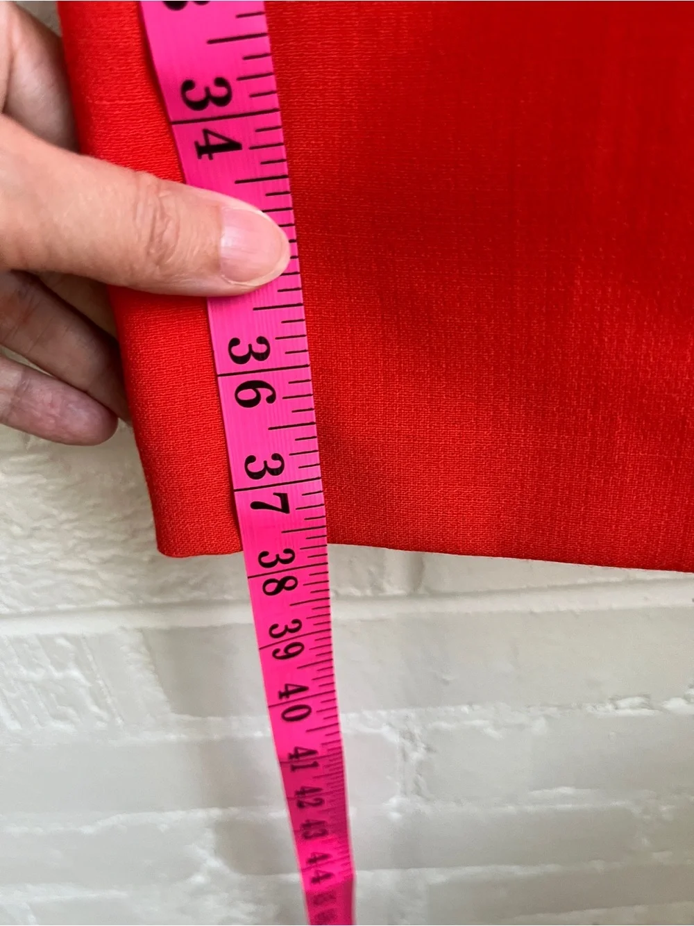 Tory Burch Bright Orange Sleeveless Zip-Front Midi Dress with pockets.